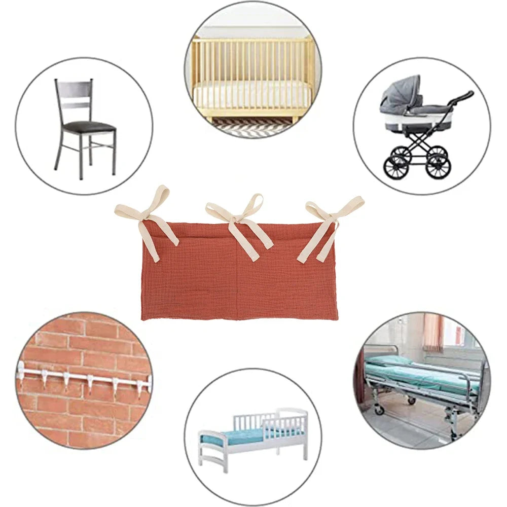 Multifunctional Crib Storage Bag Baby Diaper Bag Toddler Bed Headboard Organizer for Kids Baby Bedding Accessories Newborn