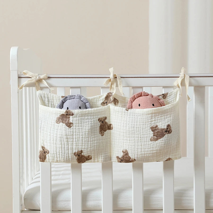 Multifunctional Crib Storage Bag Baby Diaper Bag Toddler Bed Headboard Organizer for Kids Baby Bedding Accessories Newborn