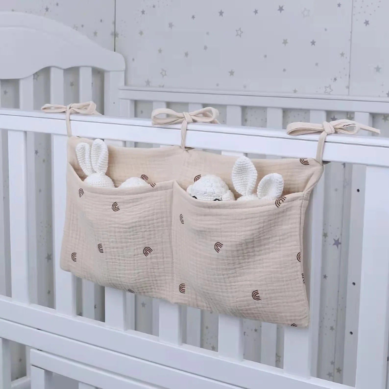 Multifunctional Crib Storage Bag Baby Diaper Bag Toddler Bed Headboard Organizer for Kids Baby Bedding Accessories Newborn