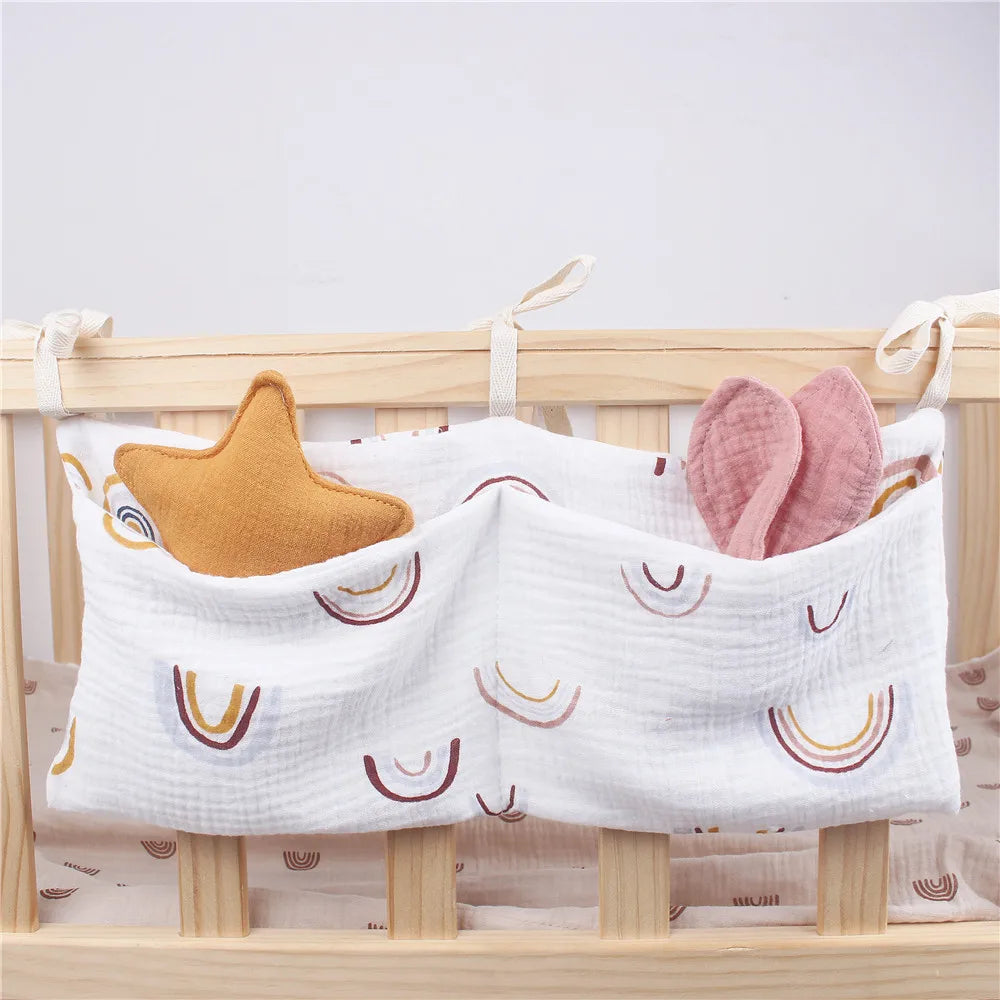 Multifunctional Crib Storage Bag Baby Diaper Bag Toddler Bed Headboard Organizer for Kids Baby Bedding Accessories Newborn